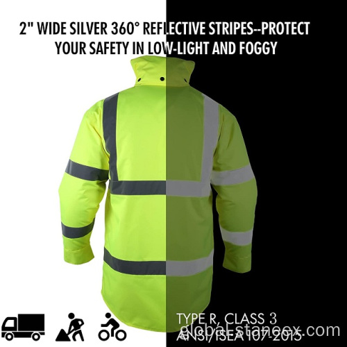 Reflective Safety Bomber Jacket Oem Factory High Visibility Tape Reflective Bomber Jacket Factory